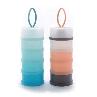 Abbildung von Queta Säuglingsmilchpulverspender, 480 ml stapelbare Babynahrung, 4 Schichten Tragbarer Pulvermilchbehälter/Getreide/Lebensmittel/Obst/Snacks