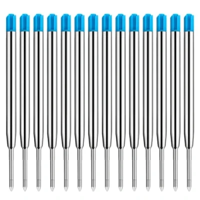 Abbildung von Collazoey 14 Stück Kugelschreiberminen Großraumminen,Kompatible Set Minen,Metall Ersatzminen für das G2 Format,1,0mm Strichstärke M,Schreibfarbe (Blau)