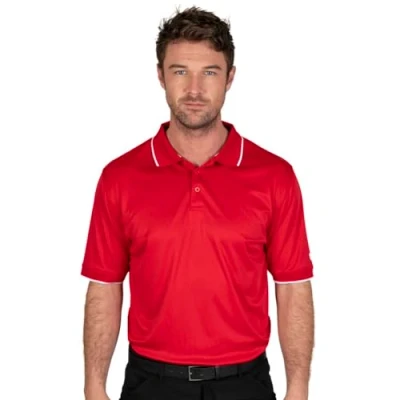 Abbildung von Island Green Herren Golf IGTS1899 Zurück Yoke Detail Polo Hemd Rot XXL