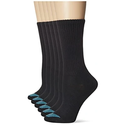 Abbildung von Hanes Damen Ultimate Lightweight Vent Crew Socken, 6er Pack Schwarz