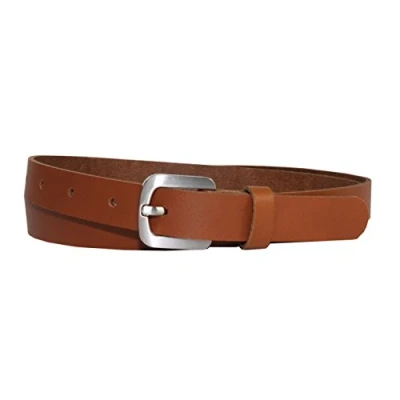 Abbildung von Vascavi Ledergürtel echt Leder Gürtel, Jeansgürtel, Hüftgürtel, Made in Germany, 2 cm breit und ca. 0.25 stark (95 Gesamtlänge 105 cm, Cognac)