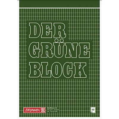 Abbildung von Baier &amp; Schneider Brunnen 1052639 Briefblock / Schreibblock Der grüne Block (A4, rautiert, 50 Blatt, 60g/m²)