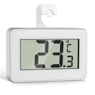Abbildung von Romon Kühlschrankthermometer, Thermometer Kühlschrank 1 Stück Digital Gefrierschrank, Küchenthermometer Innen, Wasserdicht Feuchtigkeitsfest, LCD Display, Max/Min Aufnahmefunktion, Weiß