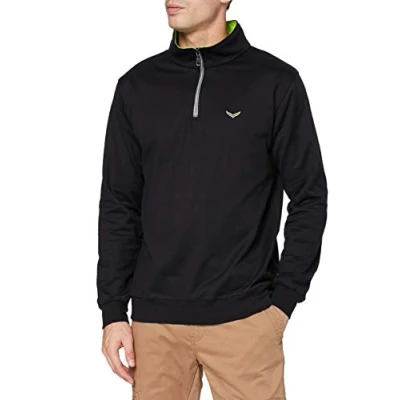 Abbildung von Trigema Herren Sweatshirt mit Kragen und Reißverschluss