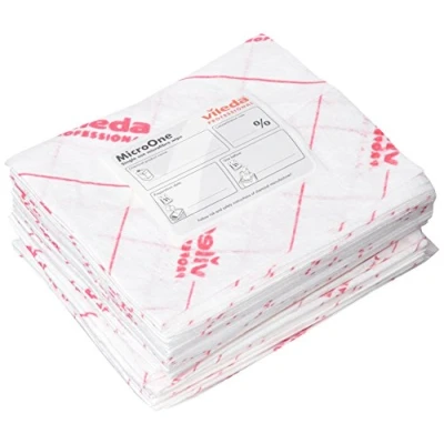 Abbildung von Vileda Microfasertuch MicroOne Einweg 34x27cm rot VE=50 Stück
