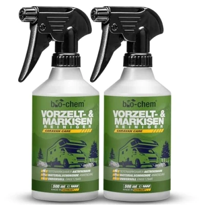 Abbildung von bio chem Vorzelt und Markisenreiniger Ergiebiger Spezialreiniger mit Tiefenwirkung Ideal für Markise, Vorzelt, Segel, Persenning, Pavillon, Sonnenschirm 2x 500 ml Made in DE