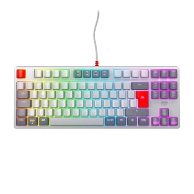 Abbildung von CHERRY XTRFY K4V2 TKL, Kabelgebundene Gaming Tastatur ohne Nummernblock, Pan Nordisches Layout (QWERTY), RGB Beleuchtung, Mechanische MX2A RED Switches, Retro