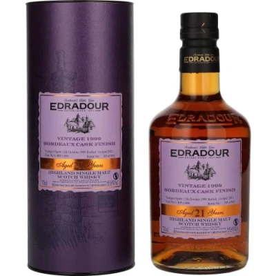 Abbildung von Edradour 21 Years Old Highland Single Malt BORDEAUX CASK FINISH Vintage 1999 55,8% Vol. 0,7l in Geschenkbox