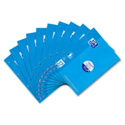 Abbildung von Oxford Linkshänder Collegeblock A4 liniert, 80 Blatt, blau, 10 Stück