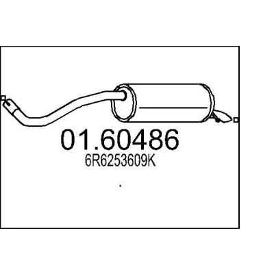 Abbildung von MTS 01.60486 Endschalldämpfer 1210 SEAT: Ibiza 4 Schrägheck, 3 Sportcoupe, SKODA: Fabia 2 Schrägheck