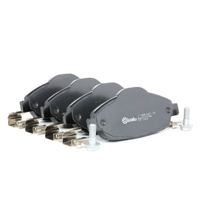 Abbildung von BREMBO P 61 101 Bremsbelagsatz exkl. Verschleißwarnkontakt mit Bremssattelschrauben Zubehör PEUGEOT: 3008 I, 308 I Schrägheck, SW