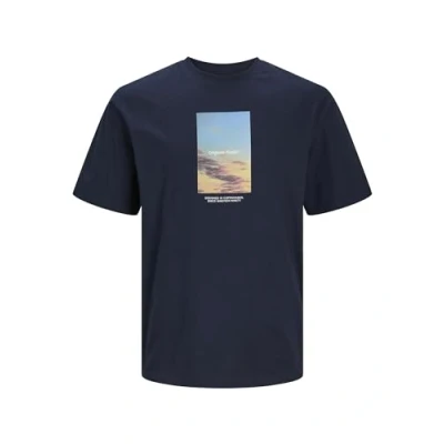 Abbildung von Jack &amp; Jones Picture SS CREW NECK SN Tshirt print, Herren, Größe: Large, Sky captain