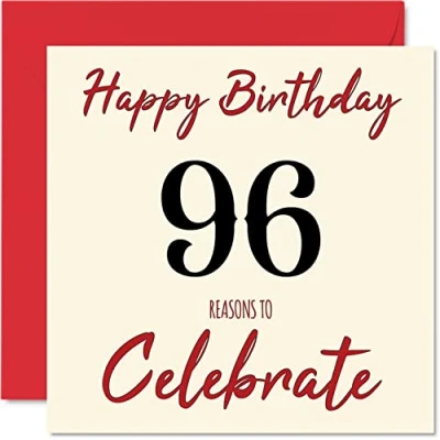 Abbildung von Stuff4 Lustige Geburtstagskarte zum 96. Geburtstag für Männer und Frauen, Gründe Geburtstag, Großvater, Opa, Oma, Papa, Mama, 145 mm x Grußkarten,