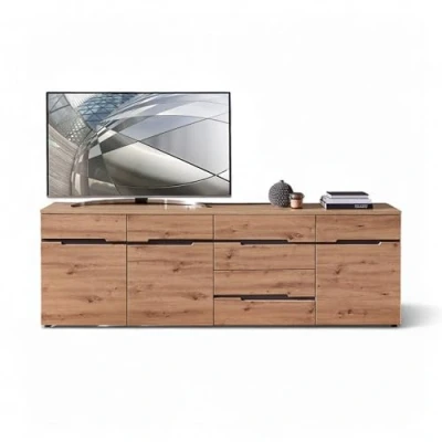 Abbildung von Memphis TV Sideboard in Artisan Eiche Optik, Graphit FSC Zertifiziert Moderner Fernsehschrank mit Schubladen und viel Stauraum 230 x 76 44 cm (B/H/T)