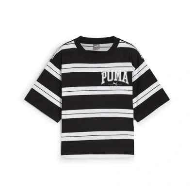 Abbildung von Puma Squad Striped TEE Tshirt print, Damen, Größe: Medium, Black