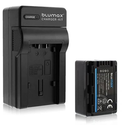 Abbildung von Blumax ersetzt VW VBT190 2020mAh + Ladegerät passend zu diversen Panasonic Kameramodellen