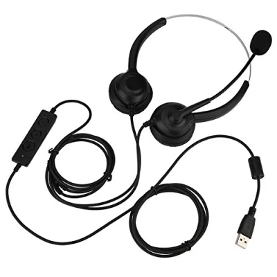 Abbildung von kopfhörer mit Mikrofon, USB Headset, Stereo für Computer Kabel, Business PC Headset Skype, Call Center, Ultra Komfort, Mute Funktion