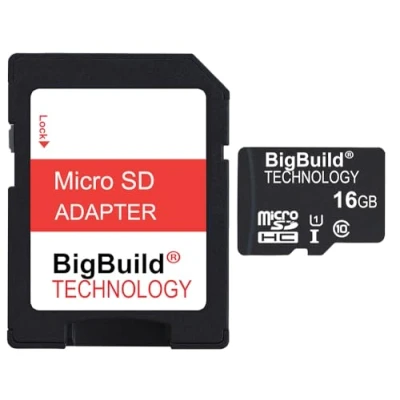 Abbildung von BigBuild Technology 16GB Ultra schnell 80MB/s MicroSD Memory Card für Samsung Galaxy Tab A SM T585 Tablet, SD Adapter im Lieferumfang enthalten