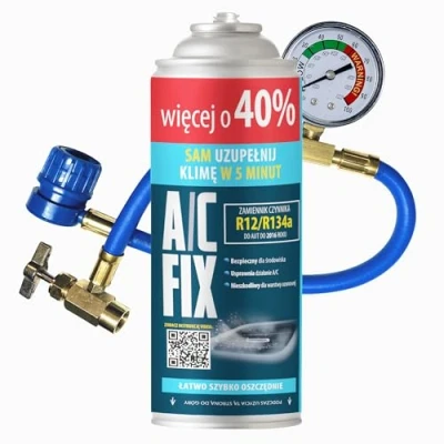 Abbildung von A/C FIX R134a kältemittel Ersatzgas Kühlmittel Klima Auto Gasflasche 1x235 g Klimaanlage Nachfüllset Wohnmobil schlauch Manometer ECO