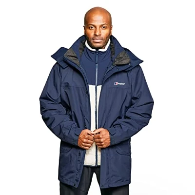 Abbildung von Berghaus Herren Cornice Iii Interactive Jacke, Langlebiger, Atmungsaktiver Regenmantel Hardshell Gore Tex Wasserdichte, Blau, 3XL EU