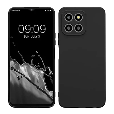 Abbildung von kwmobile Handyhülle kompatibel mit Honor X8 5G / X6 70 Lite Hülle Handy Case aus weichem Silikon in Schwarz matt