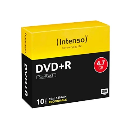 Abbildung von Intenso DVD+R Rohlinge 4,7GB 16x Speed, 10er Slim Case, 4111652, Slimcase