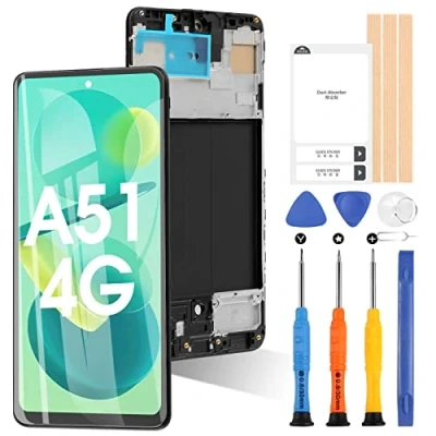 Abbildung von LCD Bildschirm für Samsung Galaxy A51 A515F SM / DS Display Digitizer Assembly Ersatzglas Touchscreen mit Werkzeugen (Schwarz Rahmen nicht anwendbar auf 5G)