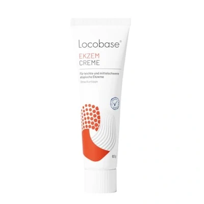 Abbildung von Locobase Ekzem Creme Kortisonfreie Hautpflege bei atopischem reduziert Juckreiz &amp; Rötungen mit Aloe Vera Glycerin parfümfrei, vegan dermatologisch getestet 60 g