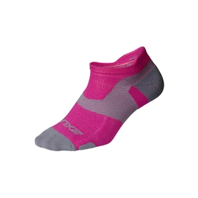 Abbildung von 2XU Unisex Vectr Light Cushion No Show Socken L Magenta/Hellgrau