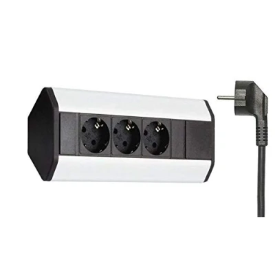 Abbildung von Ecksteckdose 3 er Schuko Steckdose Tischsteckdose Stromdose Schreibtisch Energiestation