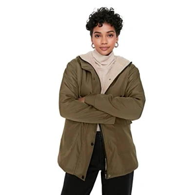 Abbildung von Trendyol Damen Regular Parkas Plain Webstoff Mantel Coat, Khaki, 36 EU