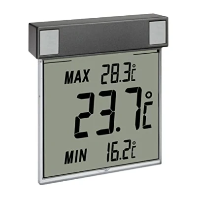 Abbildung von TFA Dostmann Digitales Fenster Thermometer, 30.1025.10, zur Ermittlung der Außentemperatur, einfache Befestigung, Amazon Exklusiv, Anthrazit