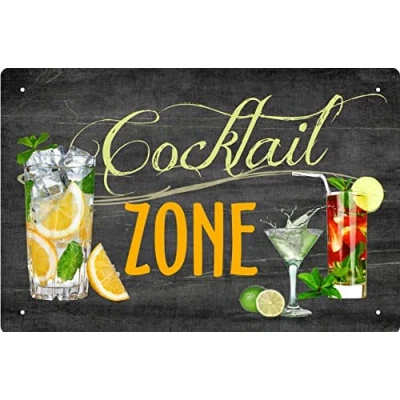 Abbildung von Geschenkeparadies 24 Deko Blechschild 20x30cm Cocktail Zone