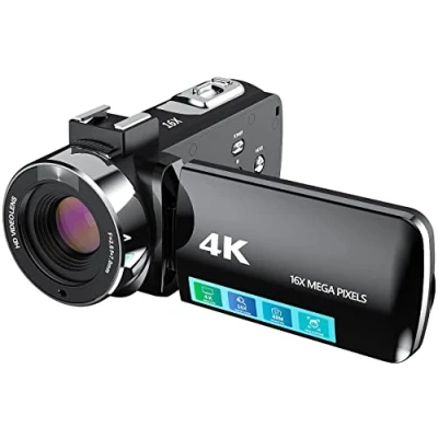 Abbildung von Somikon Videokamera: 4K UHD Camcorder mit 16 fachem Zoom, WLAN, Full HD 60 B./Sek. (4K Kamera, Digital Camera, Fotoapparat)