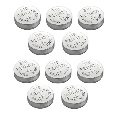 Abbildung von 10 x Renata 319 Knopfzellenbatterien / Uhrbatterien, Swiss Made, Silberoxid, 1,5 V (SR527SW)