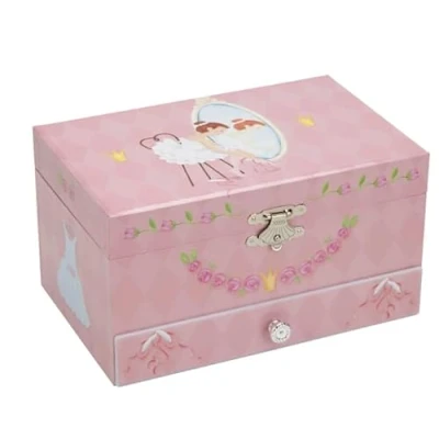 Abbildung von Jewelkeeper Musikalische Schmuckkästchen mädchen mit ausziehbarer Schublade, Blumenballerina Design Spieluhr Das Swan Lake Song, Ideal ballerina geschenke für