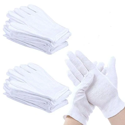 Abbildung von PERFETSELL 12 Paar Weiße Handschuhe Baumwolle Weiche Baumwollhandschuhe Atmungsaktive Arbeitshandschuhe Damen Stoffhandschuhe für Inspektion von Schmuck Münzen Silber Oder Empfindlichen Oberflächen