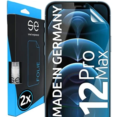 Abbildung von 2x Entspiegelte Schutzfolie für iPhone 12 Pro Max Matt aus Deutschland 100% Passgenau Funktion mit Installationshilfe kompatibel Folie Anti Kratzer