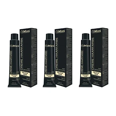 Abbildung von FemMas Haarfarbe 3x Metallic Rosa I Professionelle Creme mit Arganöl, Keratin &amp; Ceramiden Als dauerhafte Haarfärbung oder Tönung für strahlende, haltbare Farbergebnisse 100 ml