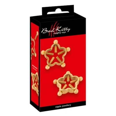 Abbildung von Nippelklemmen „Nipple Jewellery Golden Flower“, 10 g pro Stück, jeweils 5 Justierschrauben