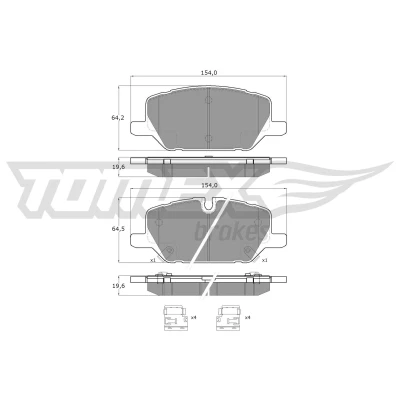 Abbildung von Bremsbelagsatz, Scheibenbremse TOMEX Brakes TX 60 49