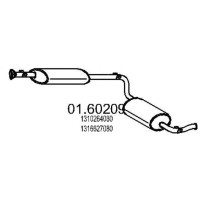 Abbildung von MTS 01.60209 Endschalldämpfer 1500 FIAT: Ducato II Bus, Pritsche/Fahrgestell, Kastenwagen, CHRYSLER: Voyager / Grand 3
