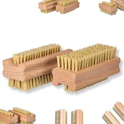 Abbildung von ToolSpace 2x Nagelbürste Holz Feste Starke Mix Agawa Tapica und Syntetische Borsten Nagelreinigungsbürste Nail Brush Handwaschbürste Fingerbürste Schrubbbürste zum Reinigen Schmutz Handbürste