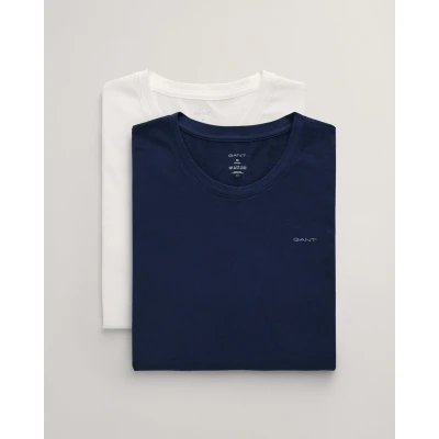 Abbildung von GANT 2PACK Nachtwäsche Shirt, Herren, Größe: Small, Navy / white