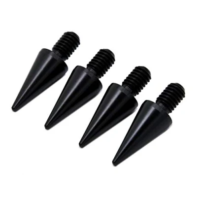 Abbildung von PrecisionGeek Lautsprecher Spikes M8 für HiFi, Schwarz Aluminium Kegel 10mm Durchmesser, Box 4 Stück