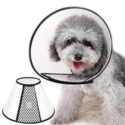 Abbildung von SUQ Haustier Kegel Einstellbar Halskrause, Halskrause für Haustiere, Haustiere Kunststoff Elisabethanischer Kragen Schutzkragen, Anti Beißen Lecken Sicherheit Halsabdeckung, Kleine Hunde (33 36cm)