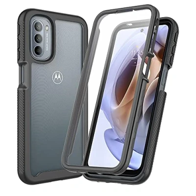 Abbildung von XINNI Hülle für Motorola Moto G51 5G, 360 Grad Stoßfeste Schutzhülle mit Integriertem Bildschirmschutz, Robuster Bumper Outdoor Full Body Case, Schwarz