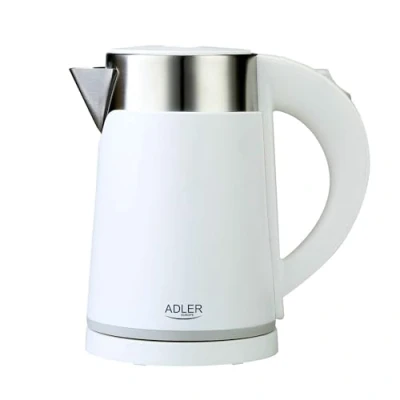 Abbildung von Adler Wasserkocher AD 1372 White, 0,6 l, 800,00 W, Weiß 360 Drehbarer Sockel Wasserkessel Kanne Tee