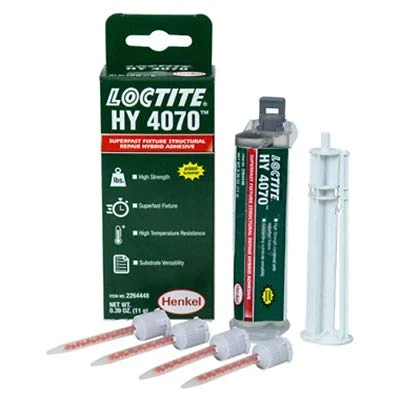 Abbildung von LOCTITE HY 4070, 2K Kleber mit Hybridtechnologie, schnelle Fixierung Dank Cyanacrylat Komponente, temperaturbeständiger 2 Komponenten für senkrechte Flächen, 1x11g