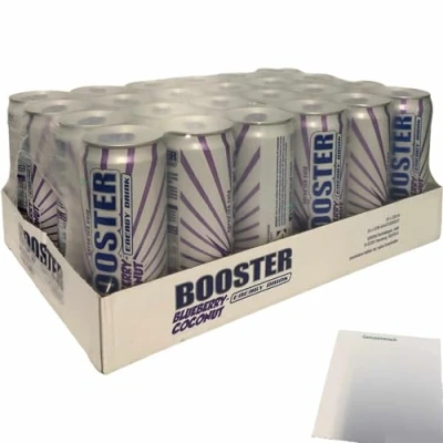 Abbildung von Booster Energy Drink Blueberry Coconut DPG (24x330ml Dose) + usy Block